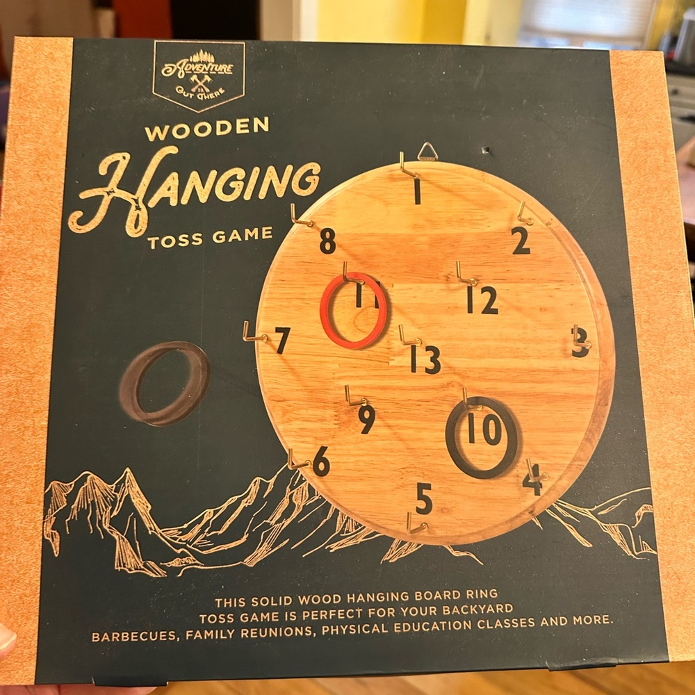 Wooden Hanging Toss Game - Brown and Black